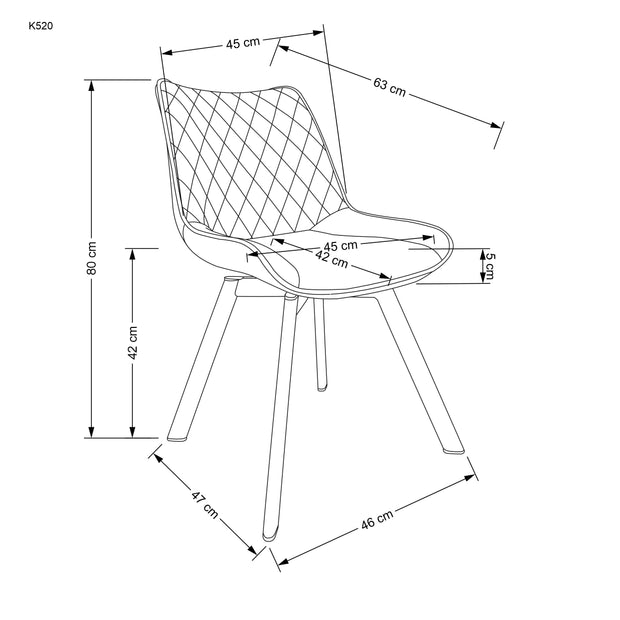 Drehbare Esszimmerstuhlaus mit Samtstoff K520 Grün (4)