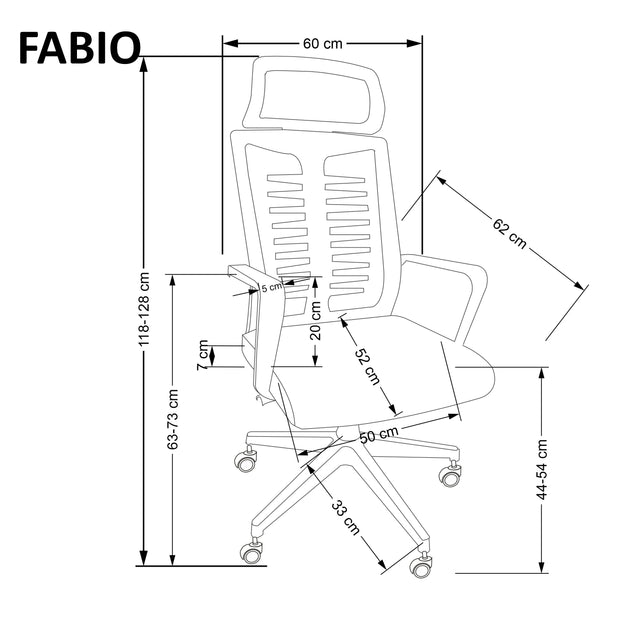 Bürostuhl mit Stoff Fabio Schwarz (2)