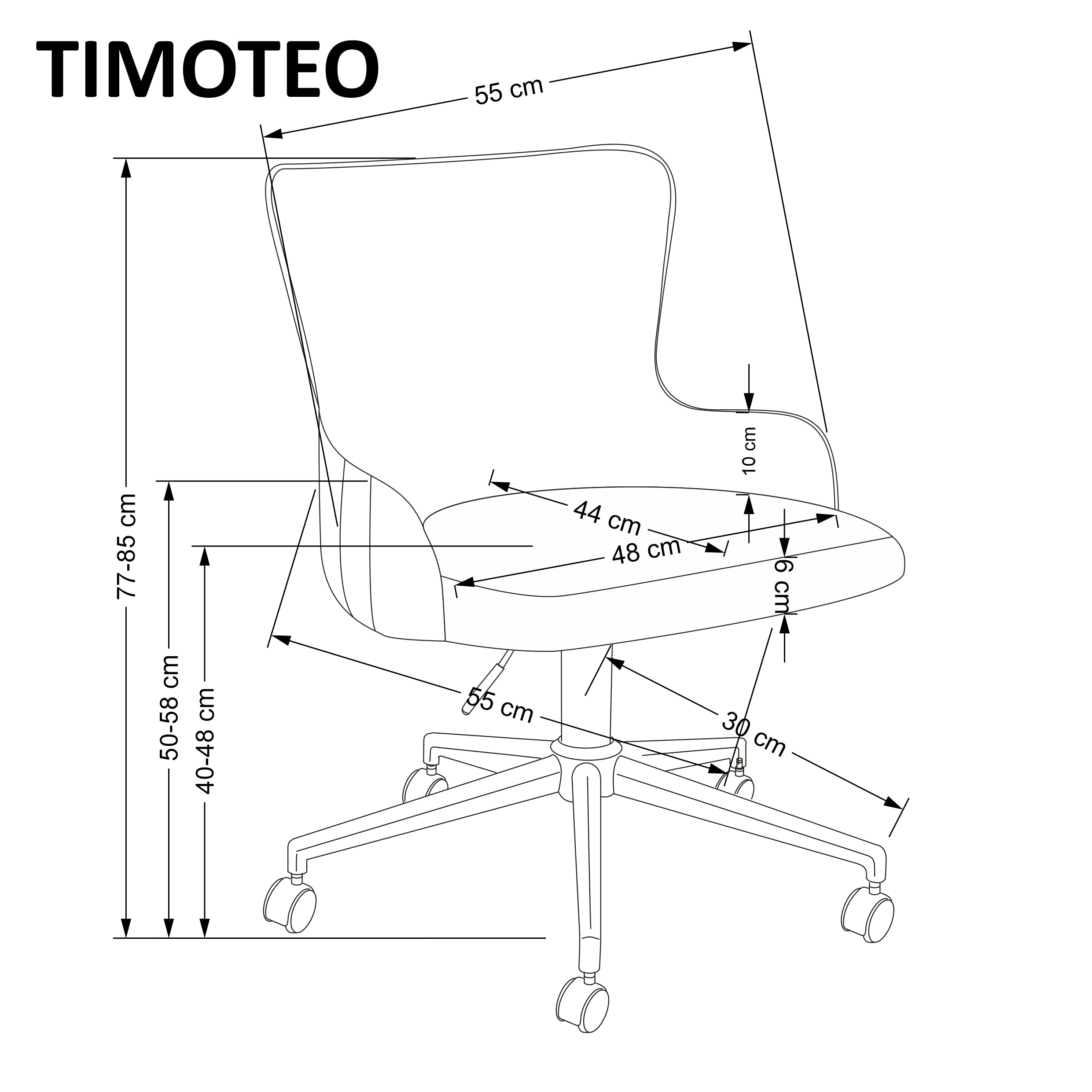 Bürostuhl mit Samtstoff Timoteo Grün (4)