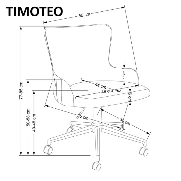 Bürostuhl mit Samtstoff Timoteo Grün (4)