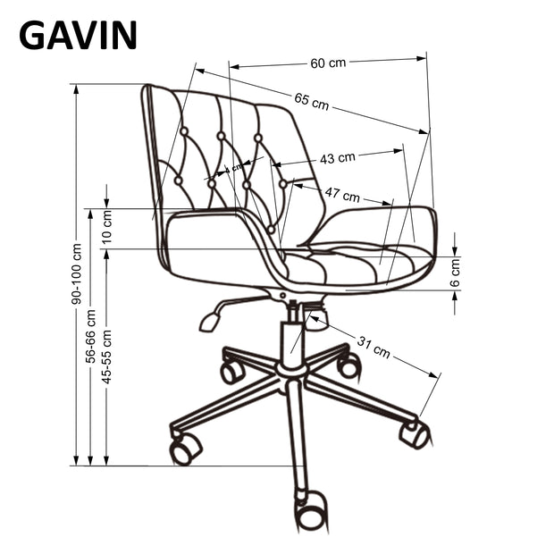 Bürostuhl mit Ökoleder Gavin Schwarz (4)