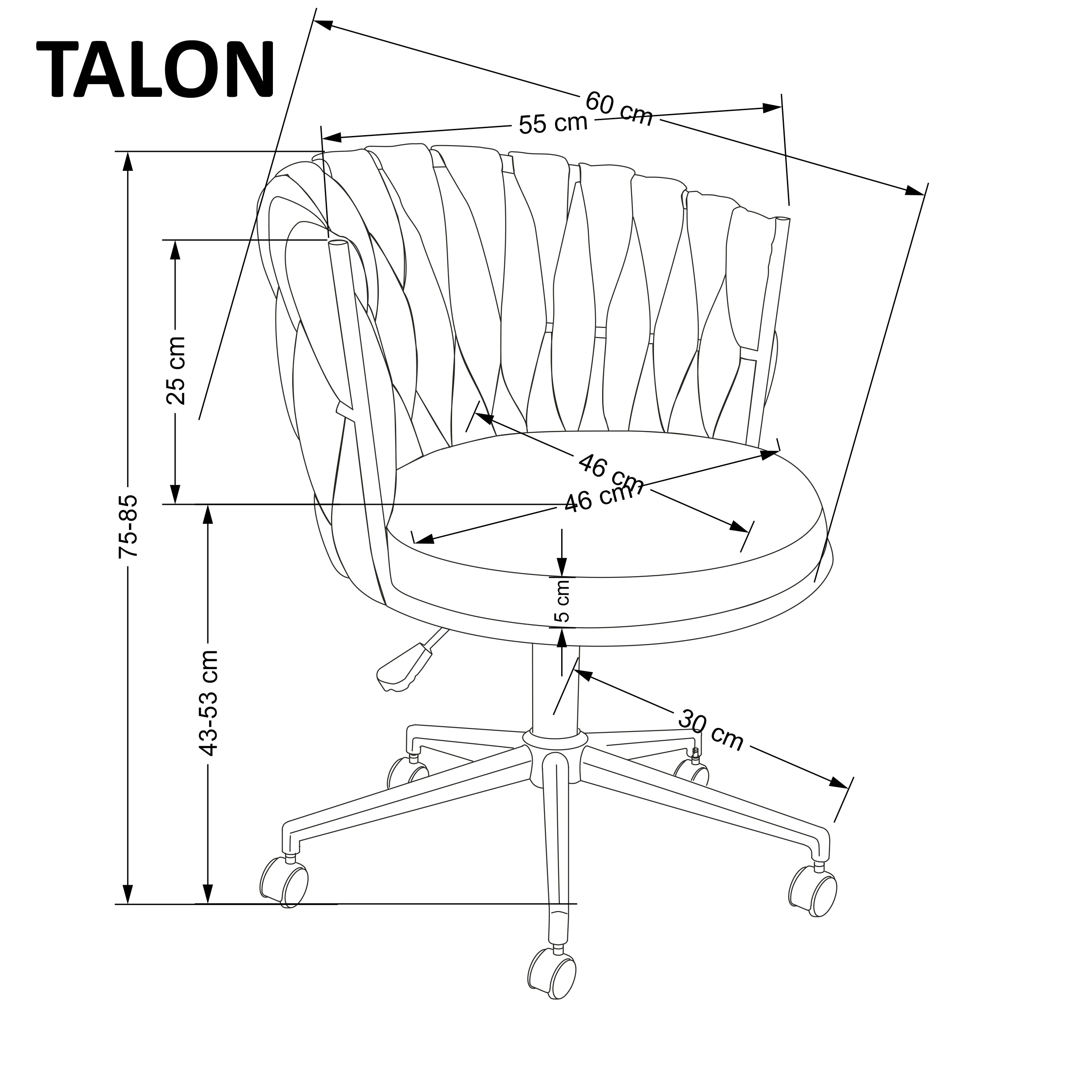 Bürostuhl mit Stoff Talon Rosa (3)