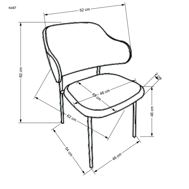 Esszimmerstuhl mit Stoff K497 Creme (2)