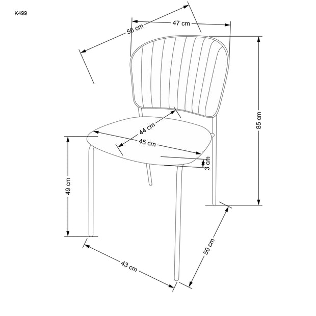 Esszimmerstuhl mit Samtstoff K499 Grau (2)