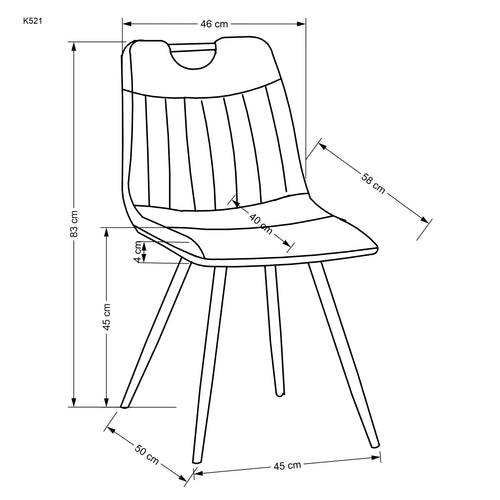 Esszimmerstuhl mit Samtstoff K521 Gelb (1)