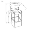 Barstuhl mit Samtstoff H108 Grau (5)