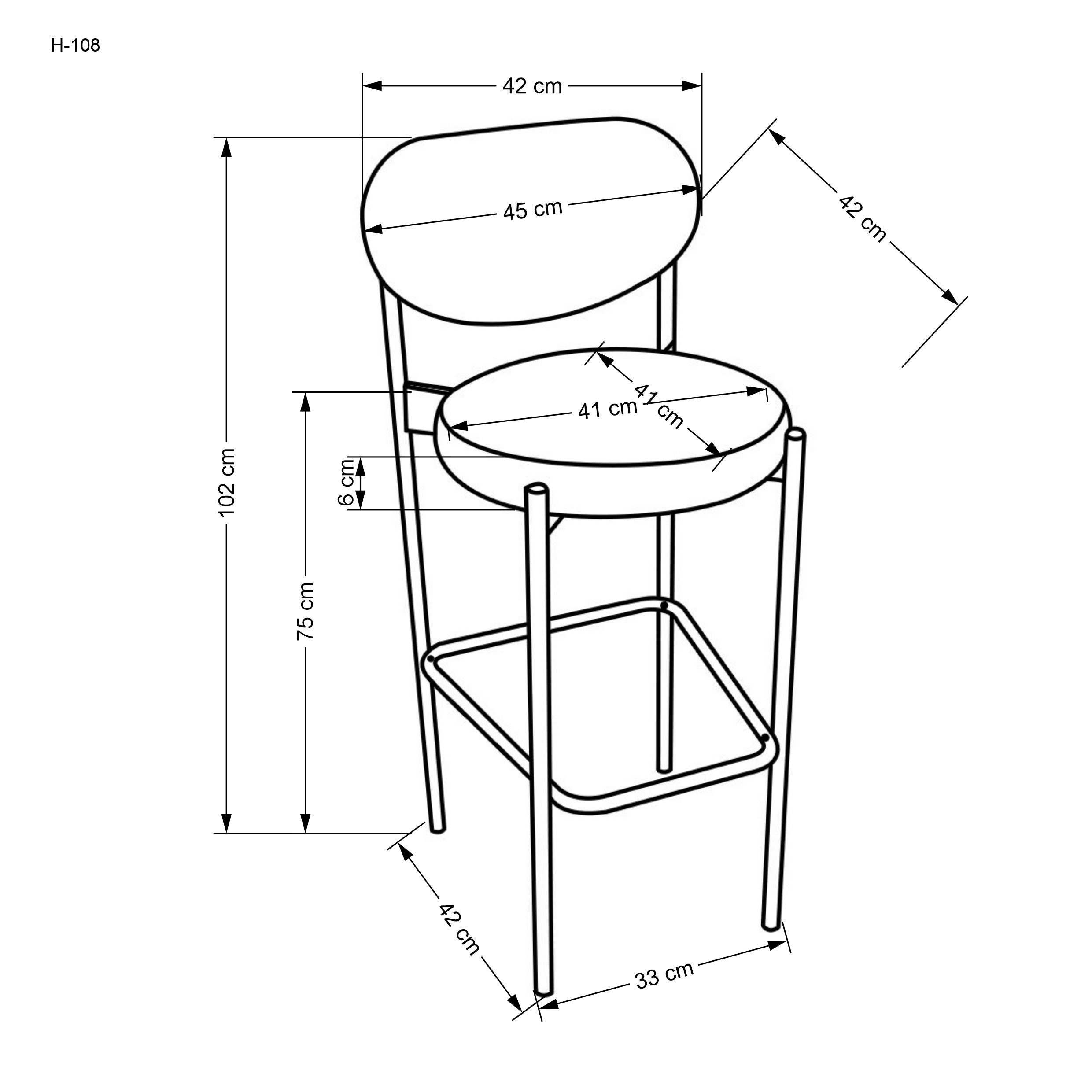 Barstuhl mit Samtstoff H108 Grün (5)