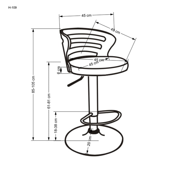 Barstuhl mit Stoff H109 Creme (3)