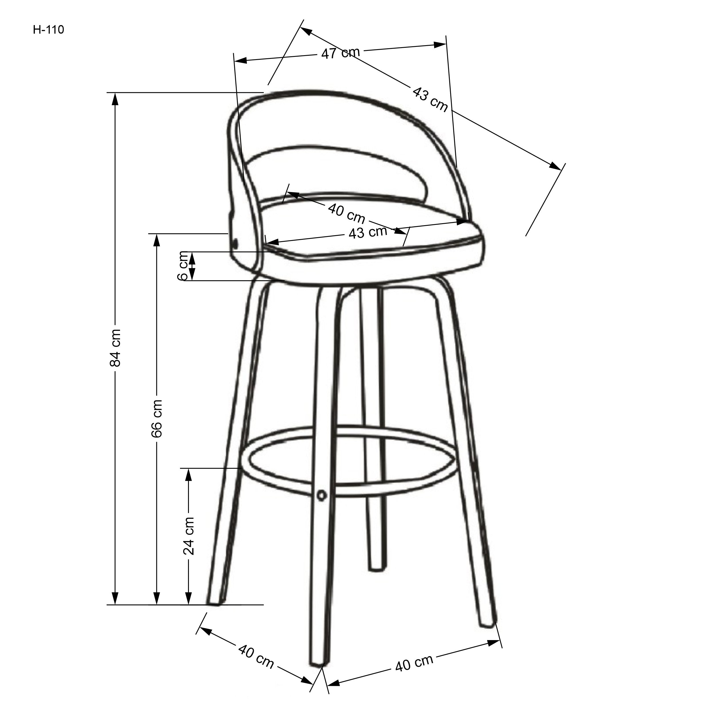 Barstuhl mit Stoff H110 Creme (7)