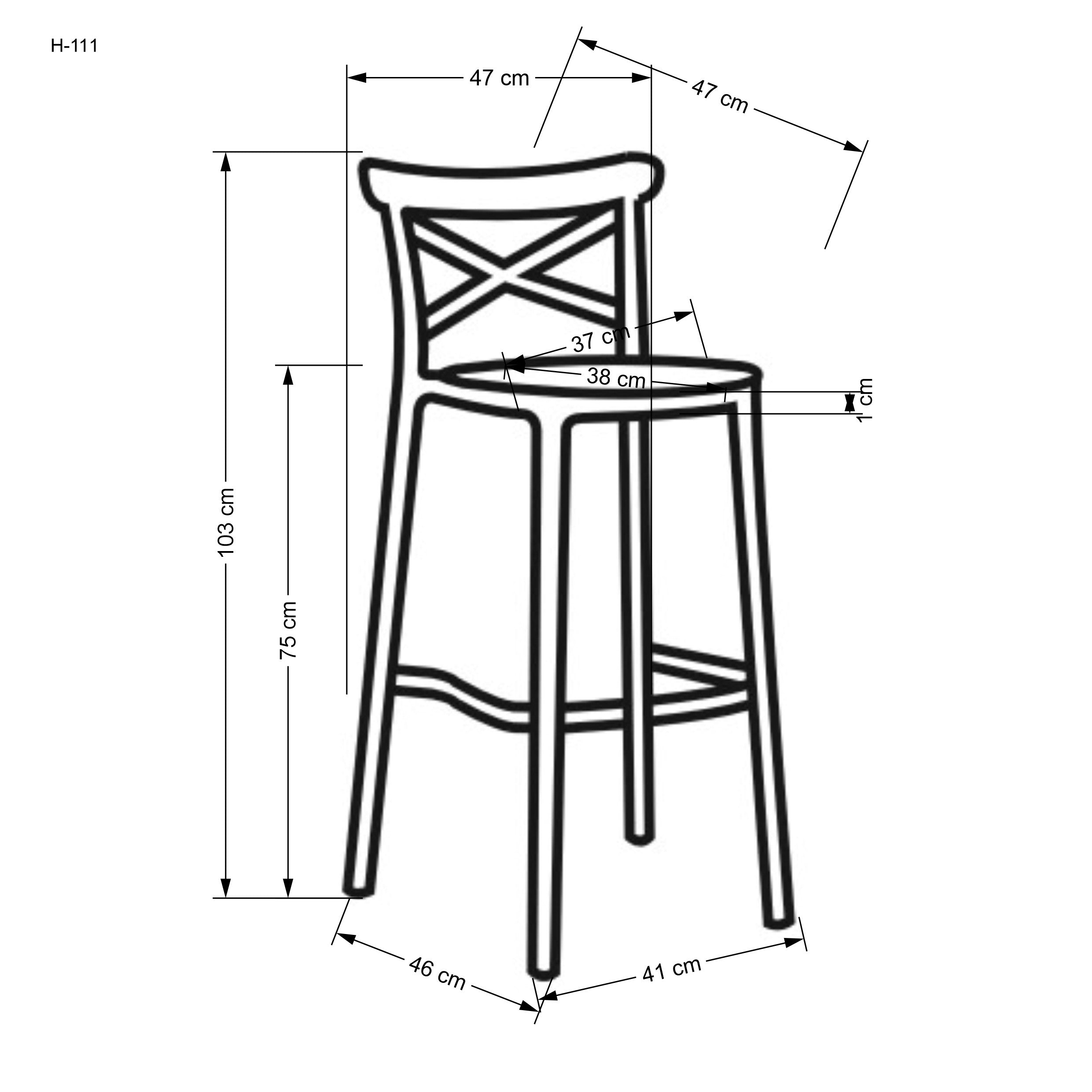 Barstuhl mit plastik H111 Schwarz (5)