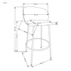 Barstuhl mit Stoff H116 Grau (5)