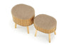 2er Set Pouf mit Staurum, aus Stoff Tico Beige (7)