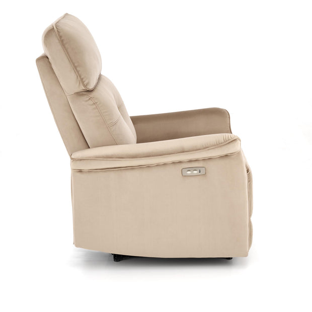 Elektrisch Relaxsessel mit Samtstoff Semir Beige (3)