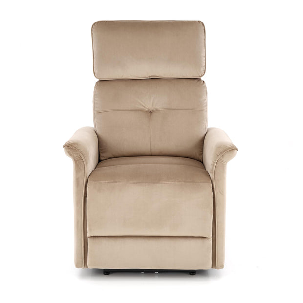 Elektrisch Relaxsessel mit Samtstoff Semir Beige (7)