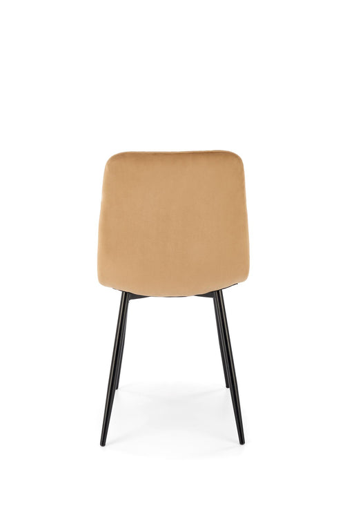 Esszimmerstuhl mit Samtstoff K525 Beige (1)