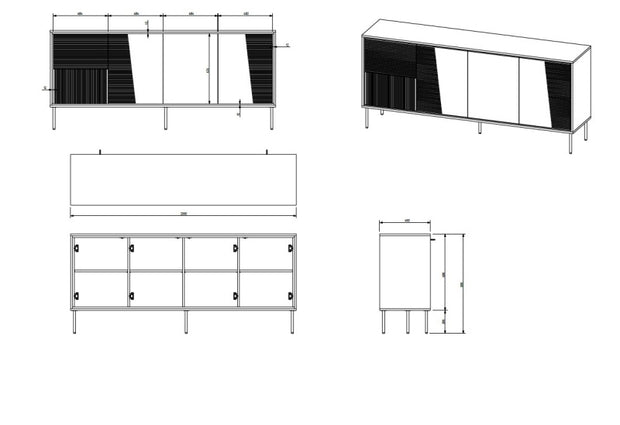 Sideboard mit 4 türen Abi Weiß (3)