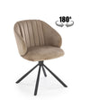 Drehbare Esszimmerstuhlaus mit Stoff K533 Cappuccino