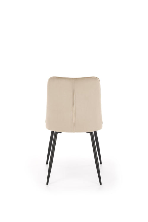 Esszimmerstuhl mit Samtstoff K539 Beige (1)