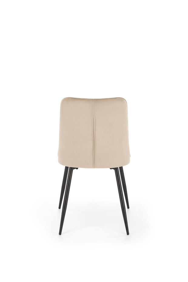 Esszimmerstuhl mit Samtstoff K539 Beige (1)