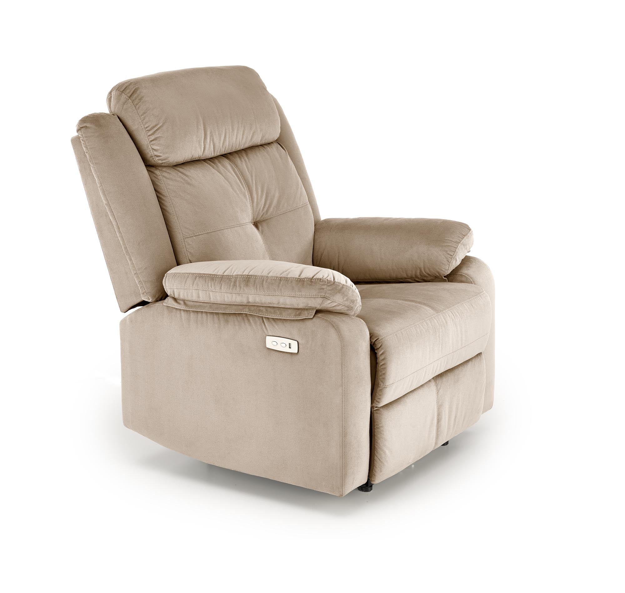 Elektrisch Relaxsessel mit Stoff Loris Beige (6)