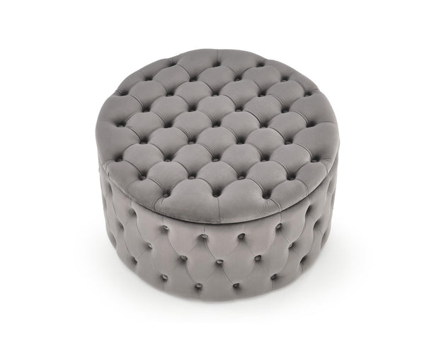 Pouf mit Staurum, aus Samtstoff Nunez Grau (6)