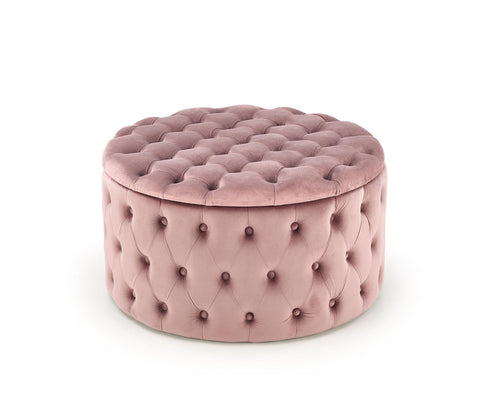 Pouf mit Staurum, aus Samtstoff Nunez Rosa