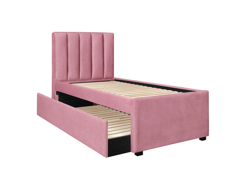 Tagesbett mit Samtstoff Russo Rosa