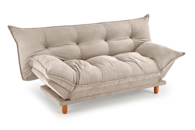 Schlafsofa 3-Sitzer, mit Stoff Pillow Beige