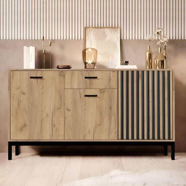 Sideboard mit 1 schublade und 3 türen Lamino Eiche (1)