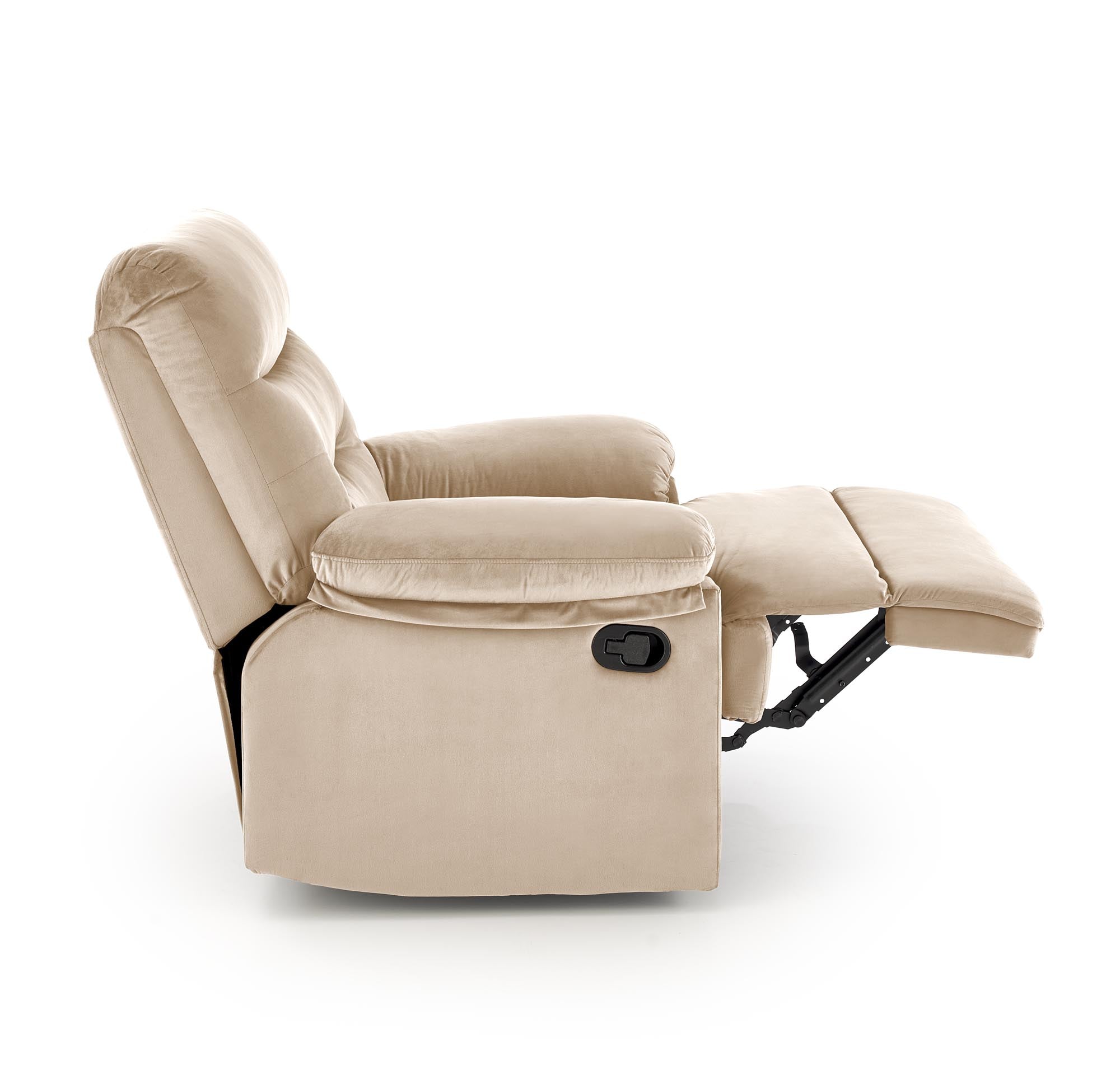 Relaxsessel mit Samtstoff Drager Beige (7)