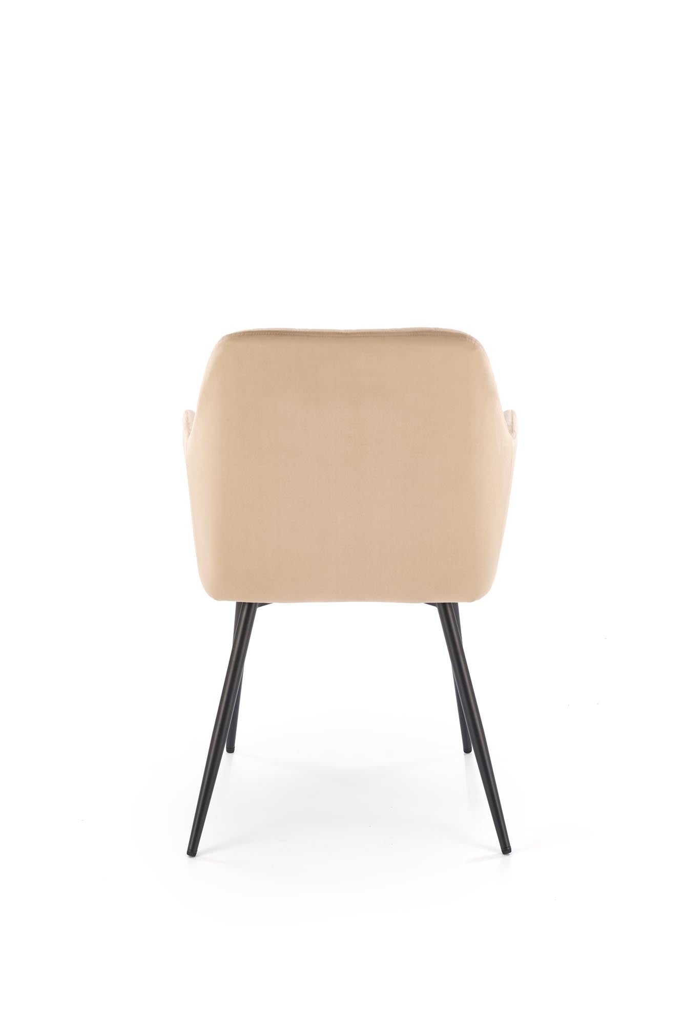 Esszimmerstuhl mit Samtstoff K558 Beige (1)