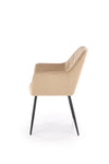 Esszimmerstuhl mit Samtstoff K558 Beige (2)