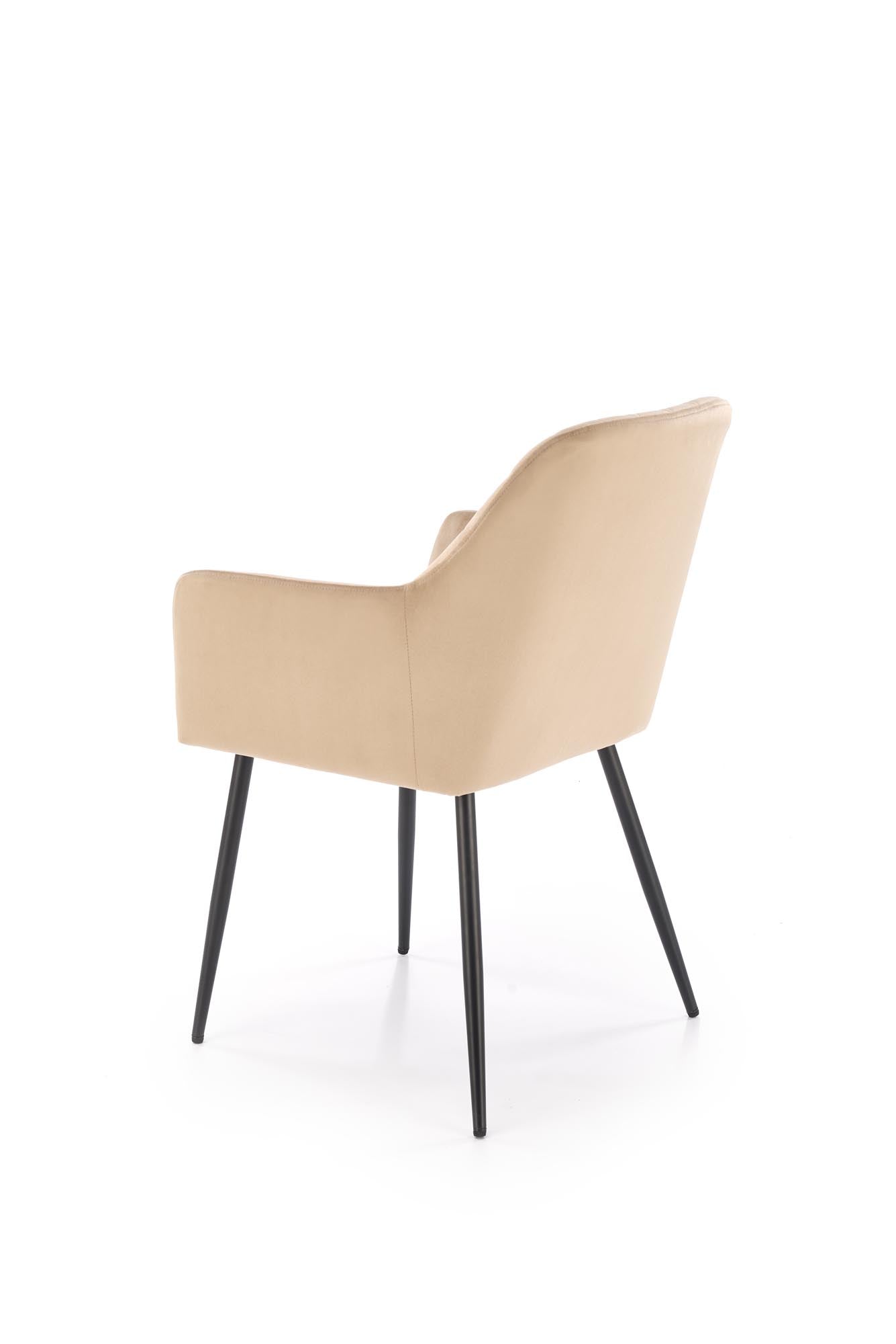 Esszimmerstuhl mit Samtstoff K558 Beige (4)