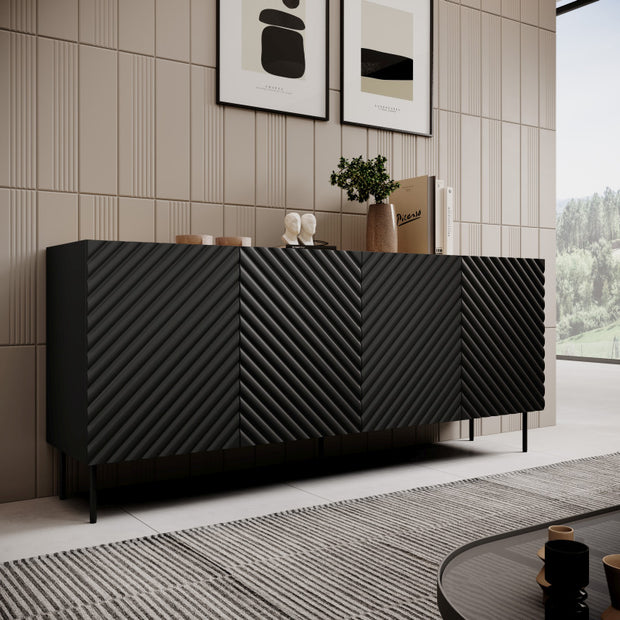 Sideboard mit 4 türen Onda Schwarz