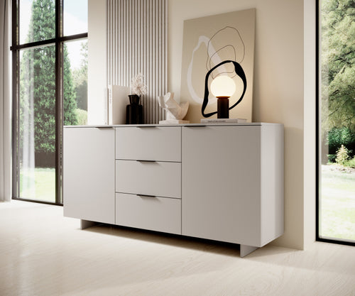 Sideboard mit 3 schubladen und 2 türen Alma Beige