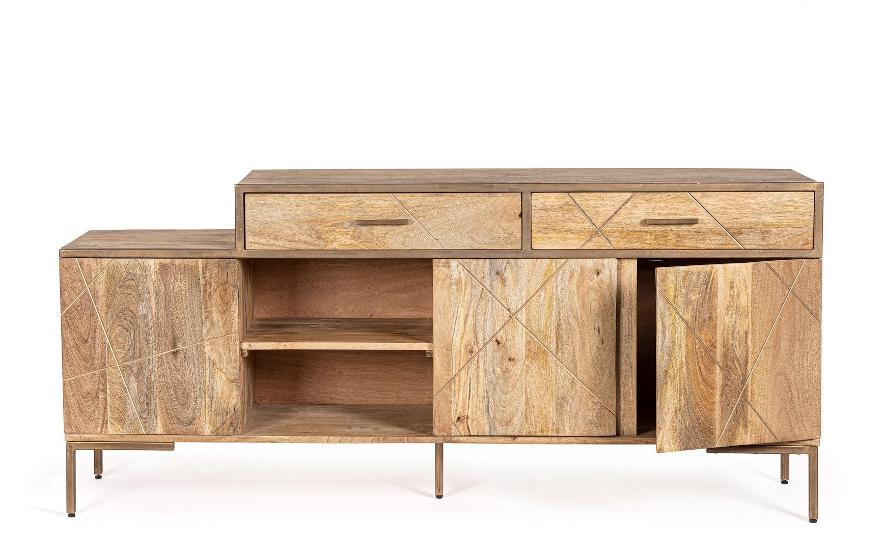 Sideboard mit 2 schubladen und 3 türen Jaidev Natürlich (7)