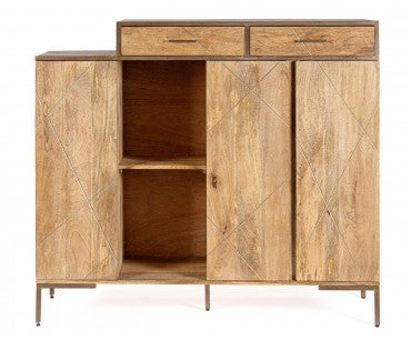 Highboard mit 2 schubladen und 3 türen Jaidev High Natürlich (10)