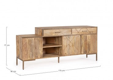 Sideboard mit 2 schubladen und 3 türen Jaidev Natürlich (9)