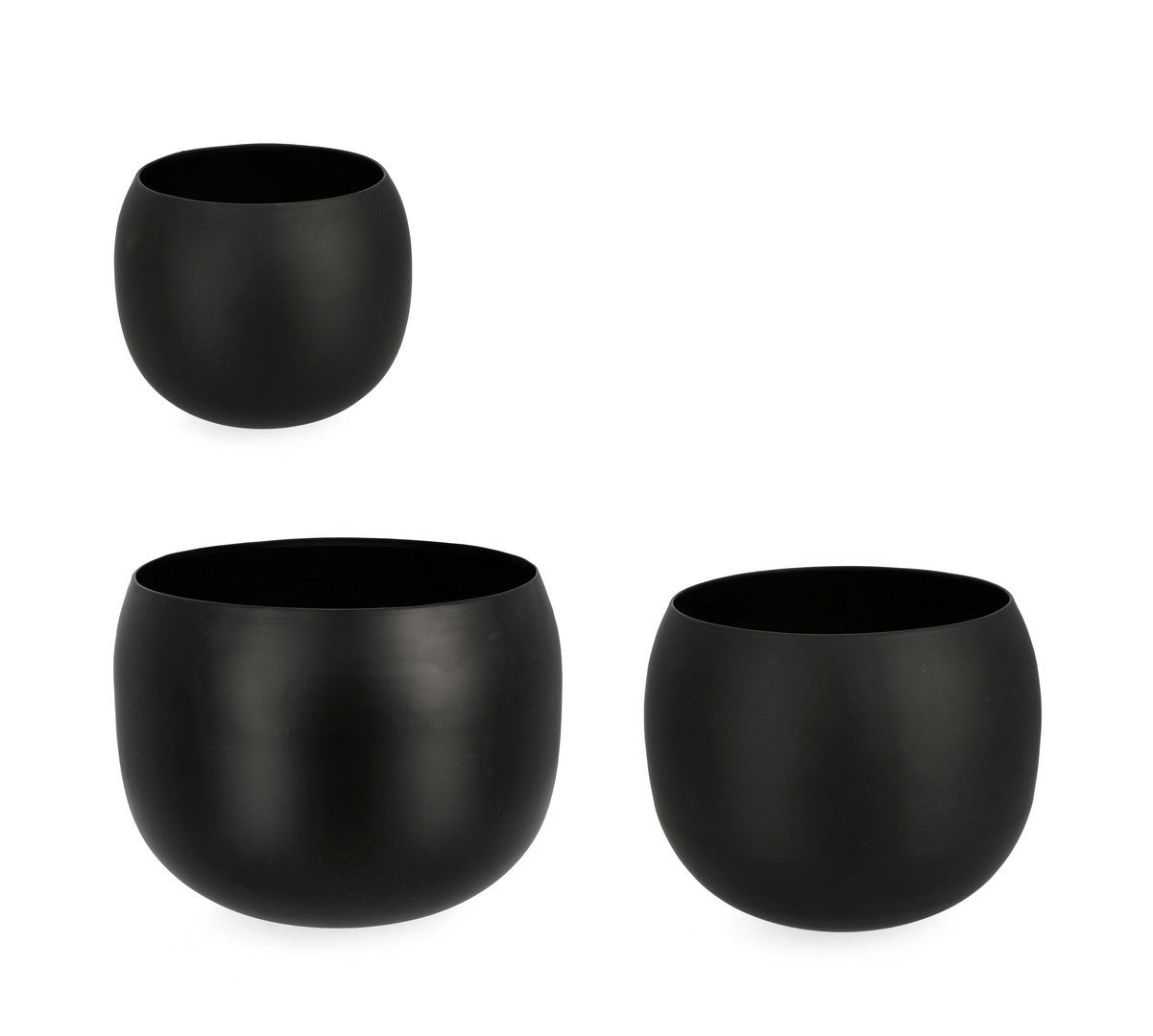 Blumentopf 3er-Set Keyra Bowl Schwarz