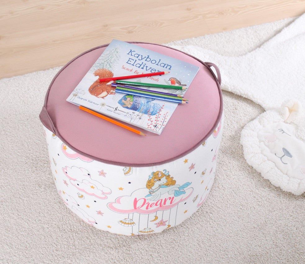 Kinderpouf mit Stoff Lodie Mehrfarben (1)