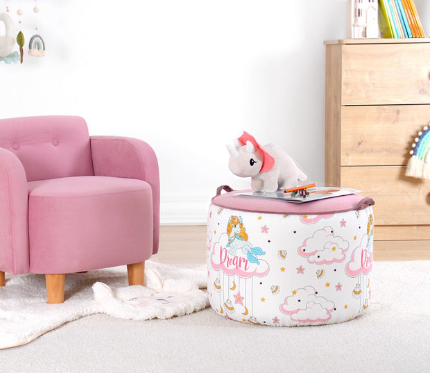 Kinderpouf mit Stoff Lodie Mehrfarben (3)