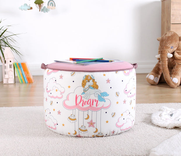 Kinderpouf mit Stoff Lodie Mehrfarben