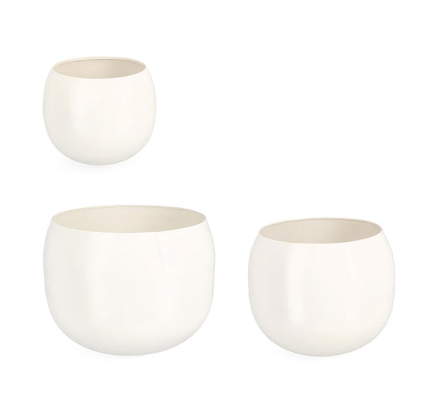 Blumentopf 3er-Set Keyra Bowl Weiß