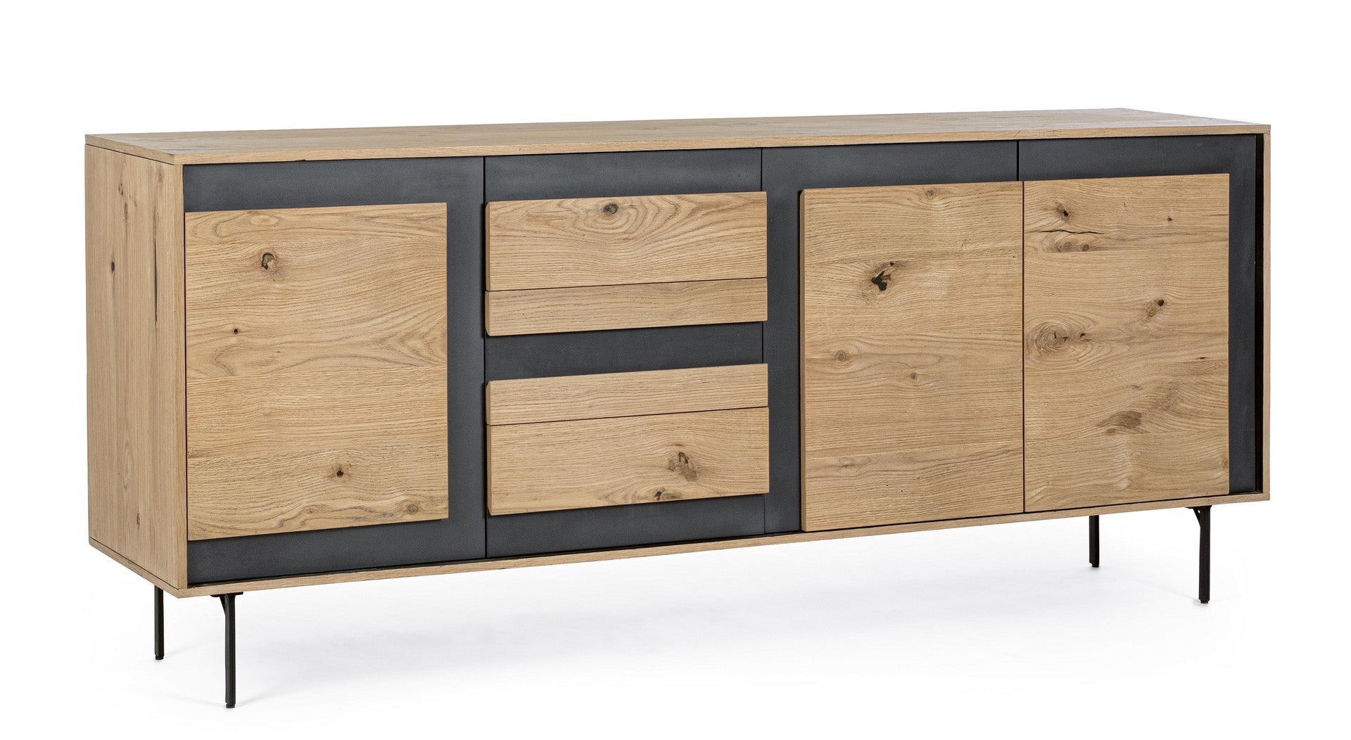 Sideboard mit 3 schubladen und 3 türen Stanwood Natürlich