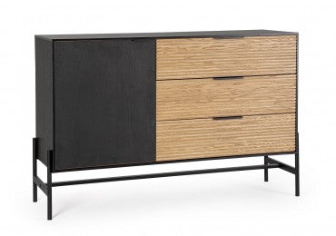 Sideboard mit 3 schubladen und 1 tür Allycia Schwarz (11)