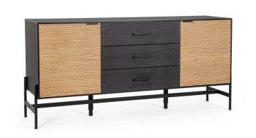 Sideboard mit 3 schubladen und 2 türen Allycia Schwarz (10)