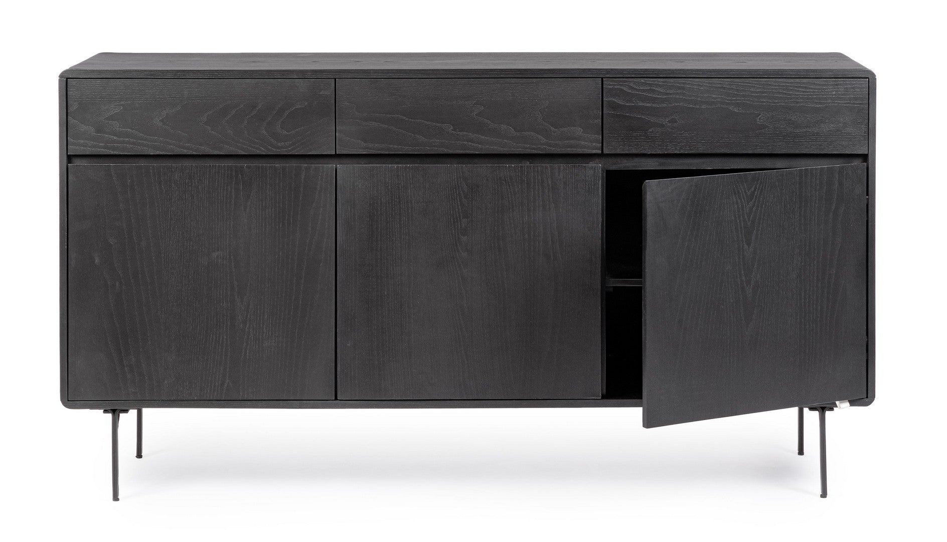 Sideboard mit 3 schubladen und 3 türen Widald Schwarz (9)