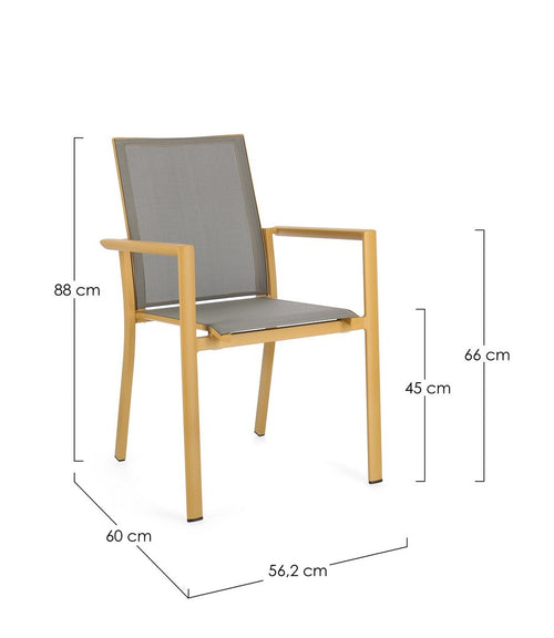 Gartenstuhl Konnor W-Arm Gelb (1)