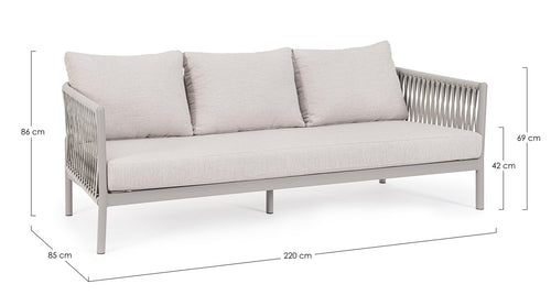 Gartensofa 3-Sziter Florencia Beige (1)