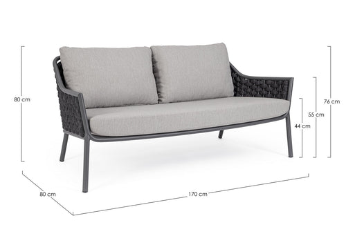 Gartensofa 2-Sziter Everly Anthrazit (1)